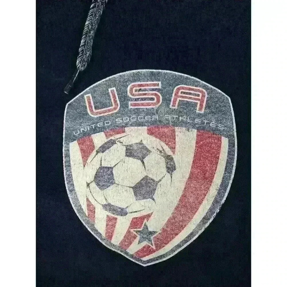 Adidas USA Soccer Hoodie Sweatershirt Pullover Long Sleeve Size M Blue - Picture 2 of 9